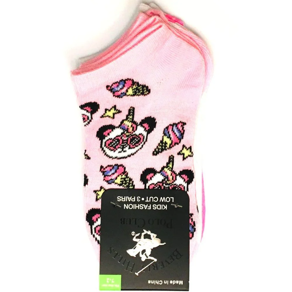 KIDS Panda + Polka Dot + Pink/White Socks
